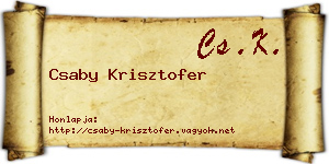 Csaby Krisztofer névjegykártya