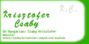 krisztofer csaby business card